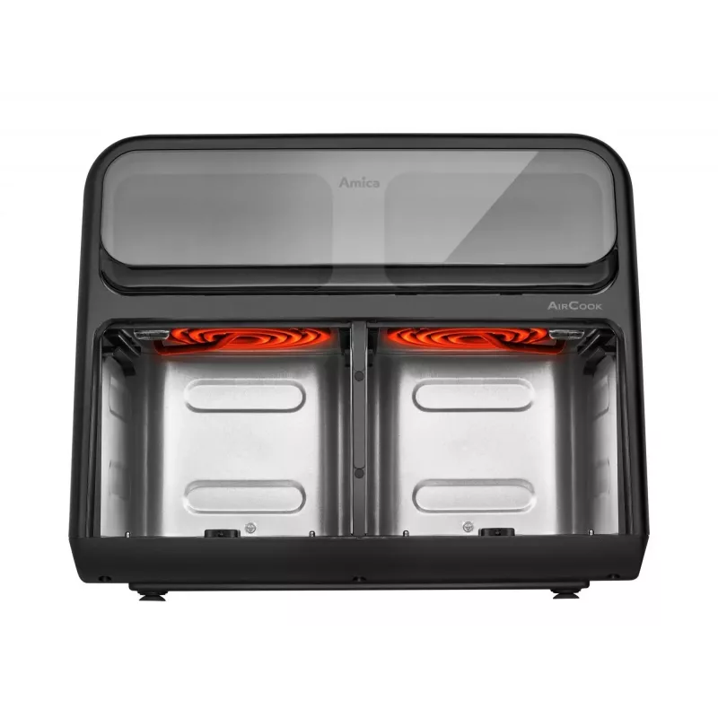 Fritadeira de ar dupla Amica AFM 7020, 8 L, 2400 W, preta