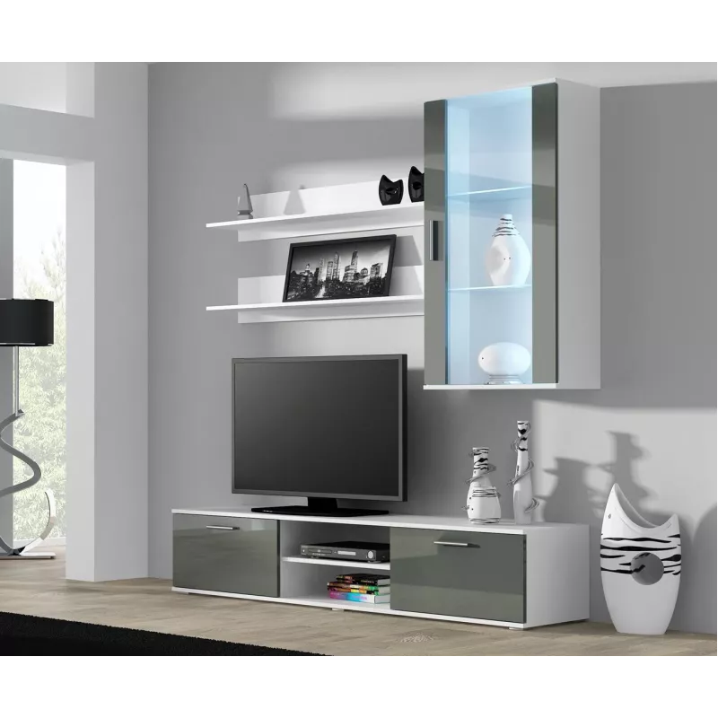 Suporte de TV Cama SOHO 180 branco/cinzento brilhante