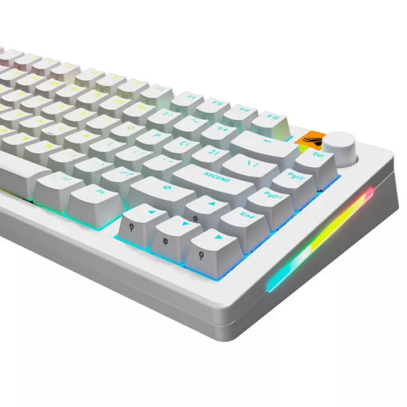 Teclas GLORIOUS GPBT Backlit — PBT branco, layout ANSI