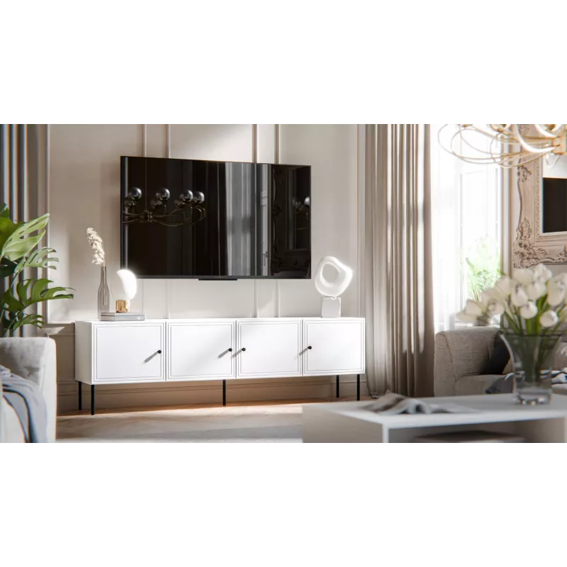 Móvel RTV 4D PALAZZO BIS 201x40x60 branco mate
