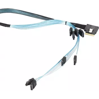 Supermicro - cabo SAS interno - 1x8 SAS slim (SFF-8654) (macho) angular à esquerda para SATA (macho) 70 cm