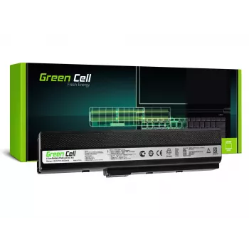 Bateria Green Cell AS02 para ASUS série K52 — Li‑Ion 4400 mAh, 11,1 V, 6 células, preto