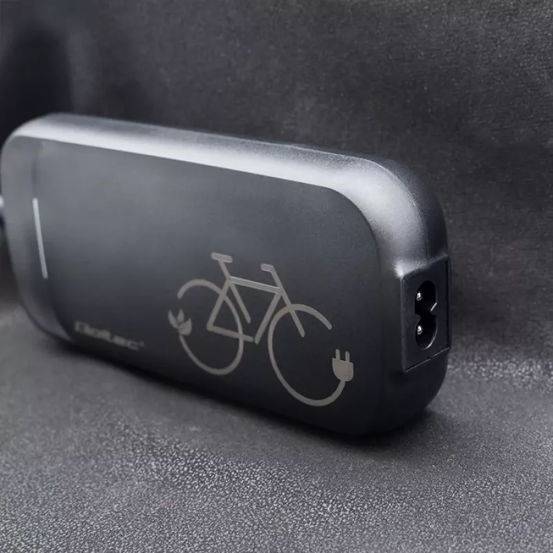 Carregador rápido Qoltec para trotinete elétrica e e-bike 36V | 42V | 2A | 5,5*2,5 | à prova de água + cabo de alimentação