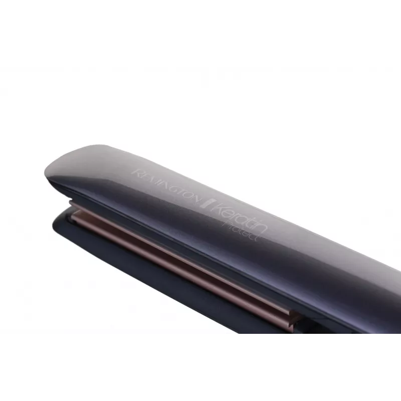 Ferro de alisar Remington S8598 Warm preto cinzento — placas de cerâmica 11 cm, 5 níveis de temperatura, 160–230 °C, cabo de 3 m, bolsa de transporte