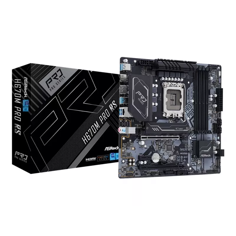 Placa-mãe ASRock H670M Pro RS Intel H670 LGA 1700 micro ATX
