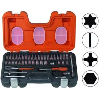 Conjunto de chaves de caixa Bahco 1/4 inch S460 encaixe métrico
