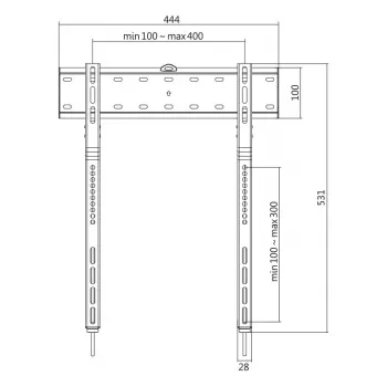 Suporte de parede para TV, 32-65 polegadas, fixo, máx. 40 kg