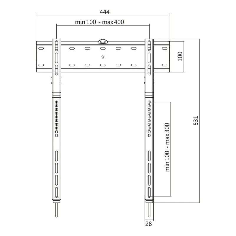 Suporte de parede para TV, 32-65 polegadas, fixo, máx. 40 kg