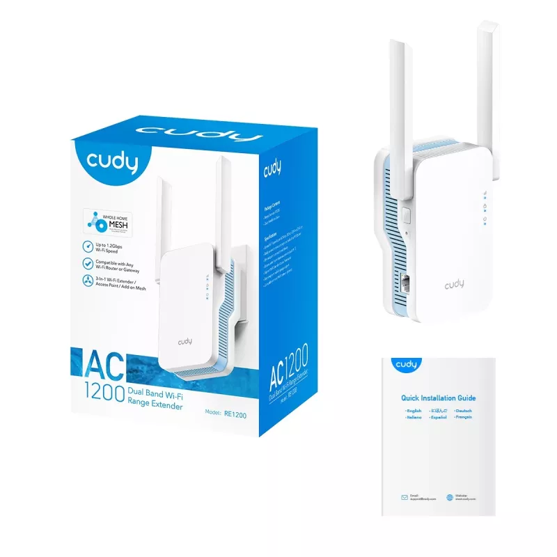 Amplificador de sinal Wi-Fi Cudy RE1200