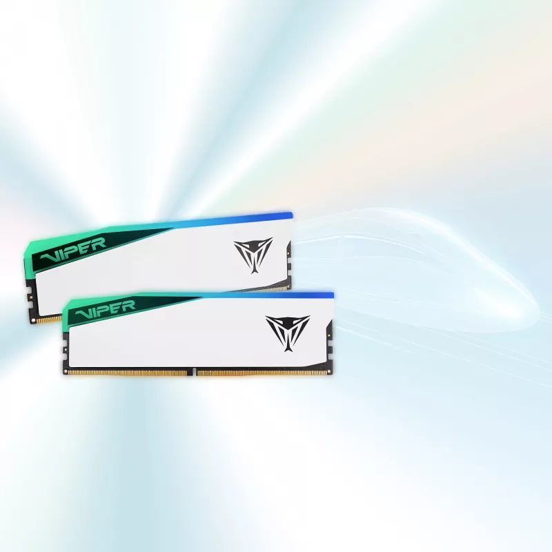 DIMM 48 GB DDR5-6000 (2x 24 GB) Dual-Kit, memória branca, PVER548G60C42KW, Viper Elite 5 RGB, INTEL XMP, AMD EXPO