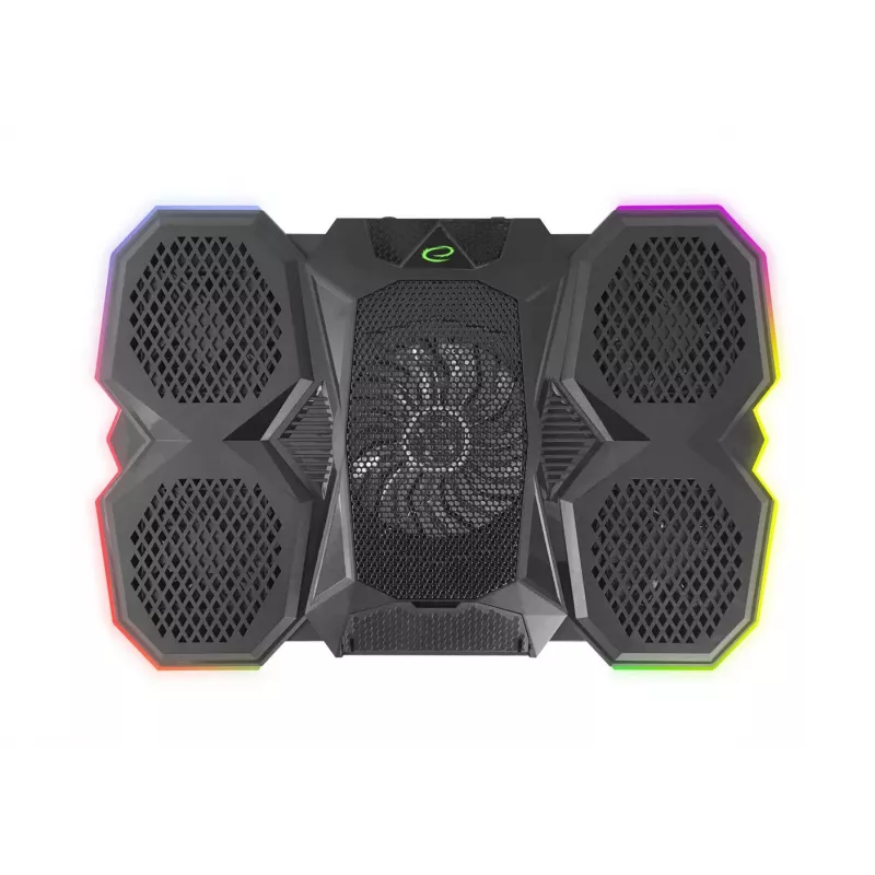 Esperanza Breva EGC107 base de refrigeração gaming para portátil com suporte para telemóvel, 2600 rpm, LED RGB, preta