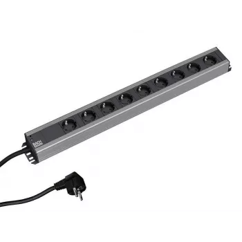 Extensão elétrica Bachmann 300.001 2 m 9 tomadas AC, interior, preto, cinzento