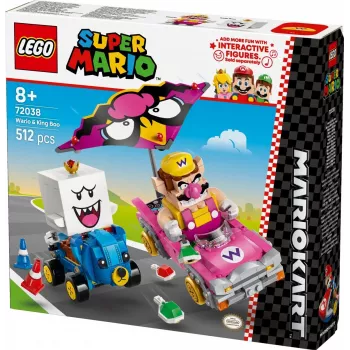 Conjunto de brinquedo de construção LEGO 72038 Super Mario Mario Kart Wario King Buu Huu – figuras de personagens e elementos de pista