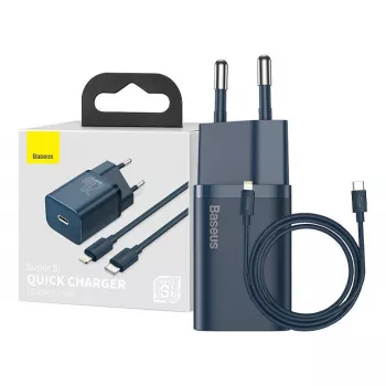 Baseus Super Si carregador com cabo USB-C para Lightning 20W azul
