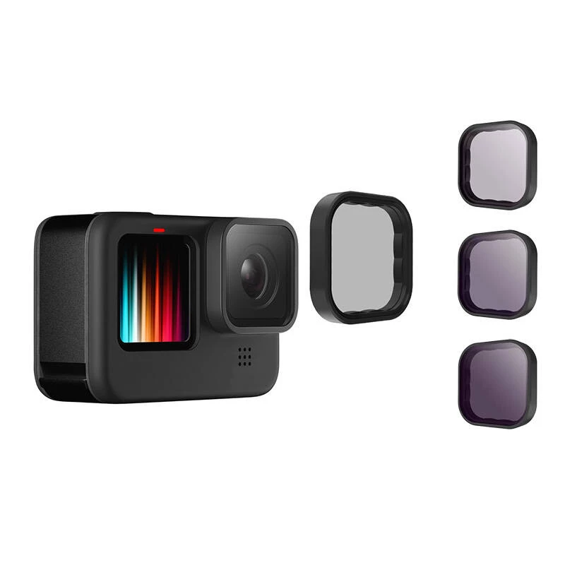 Conjunto de filtros ND 8/16/32 Telesin para GoPro Hero 9 / Hero 10 / Hero 11 / Hero 12 / Mini (GP-FLT-902)