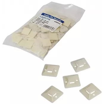 Suporte para abraçadeiras LogiLink KAB0042 bege ABS 100 unid.
