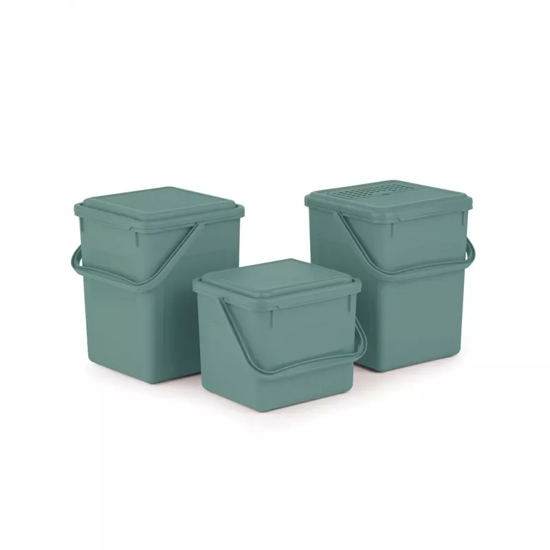 Recipiente de separação de resíduos rotho verde 4,5 l – contentor de reciclagem compacto em tecnopolímero com orifício de suspensão