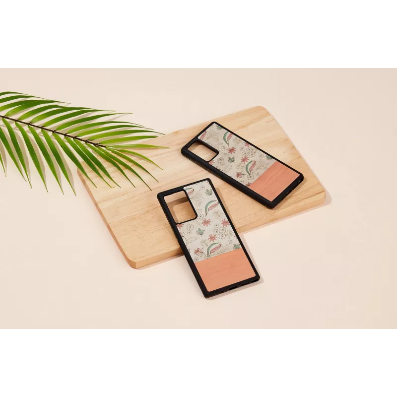 Capa para telemóvel Man and Wood para Samsung Galaxy Note 20 — flor rosa sobre preto