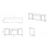Cómoda JUTA EF + lareira elétrica 202x39.5x85 preto + linóleo calabria
