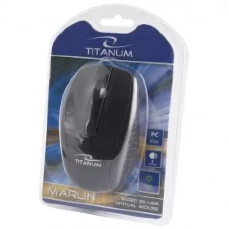 Rato TITANUM TM110K ambidestro USB Type-A ótico 1000 DPI