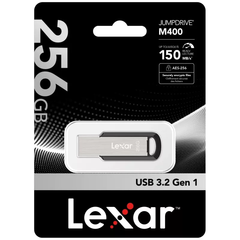 “Lexar JumpDrive M400” Pen USB 256 GB USB Type-A 3.2 Gen 1 (3.1 Gen 1) prateado