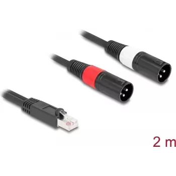 Cabo de áudio DeLOCK 88173 2 m RJ-45 2 x XLR 3 pinos preto
