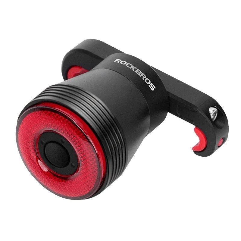 Rockbros Q5 luz traseira preta para bicicletas com sistema STOP inteligente