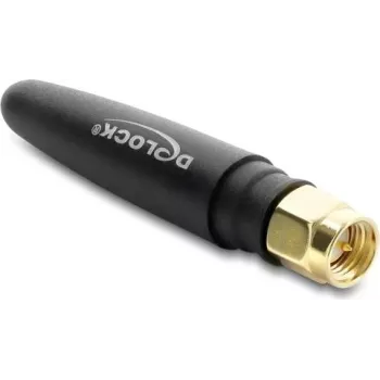 Antena DELOCK LTE SMA macho 1,82 dBi omnidirecional fixa preta