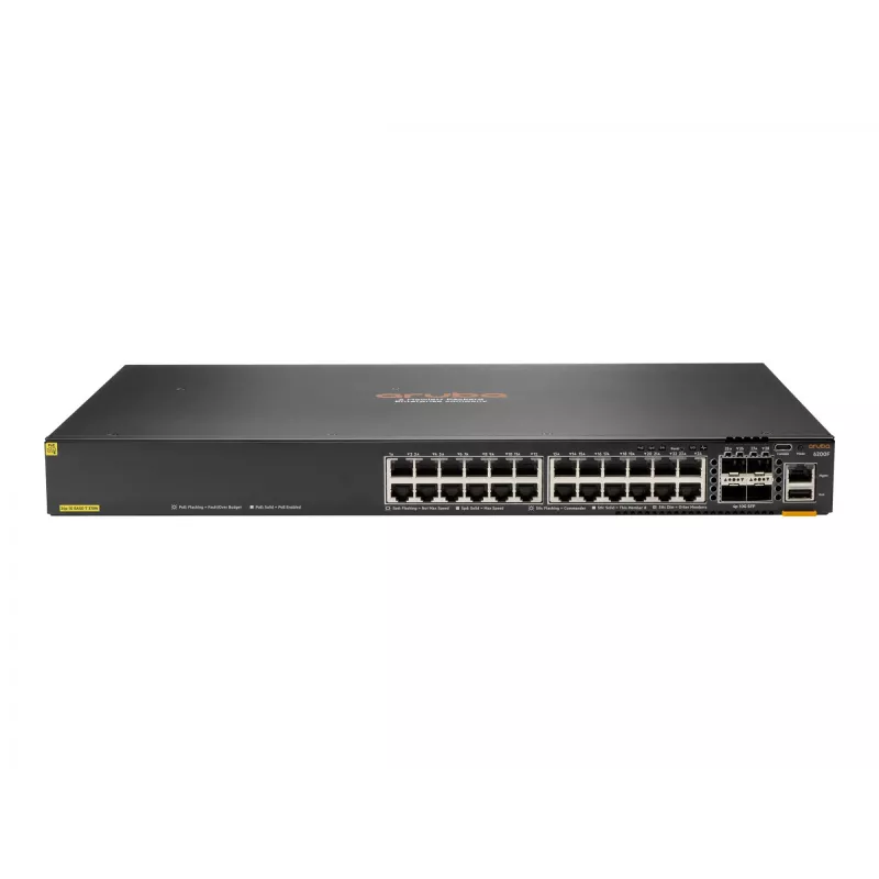 Switch gerido HPE Aruba Networking CX 6200F 24G PoE 4SFP+ 370W