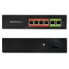 Switch Ethernet PoE QOLTEC 52289 — 4x portas RJ45 PoE, 2x RJ45 uplink, orçamento PoE 65W