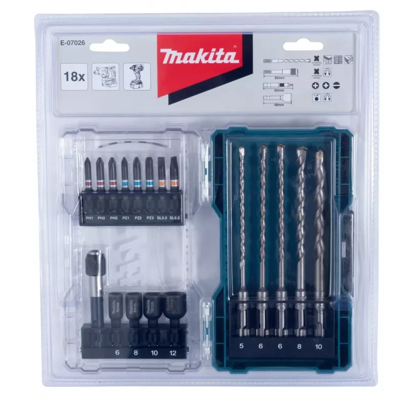 Conjunto de bits Makita E-07026 18 unid.