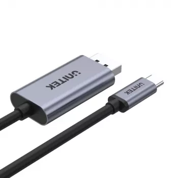 Adaptador de cabo UNITEK V1409A USB-C DisplayPort preto, cinzento