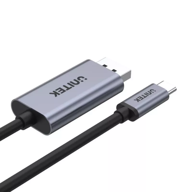 Adaptador de cabo UNITEK V1409A USB-C DisplayPort preto, cinzento