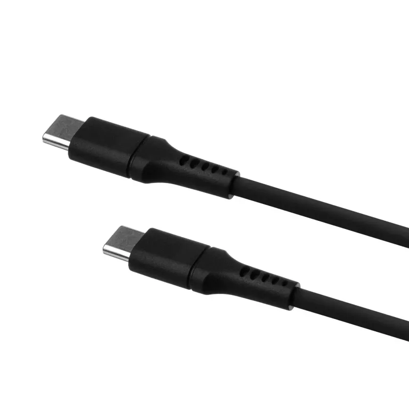 Cabo de silicone líquido FIXED USB-C/USB-C, 0,5m, 60W, preto | Fixed