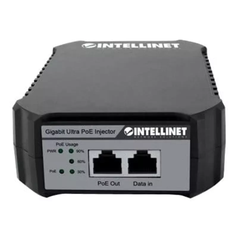 Injetor Gigabit PoE++ Intellinet, uma porta de 95 W, compatível com IEEE 802.3bt (4PPoE), caixa em plástico, montagem na parede