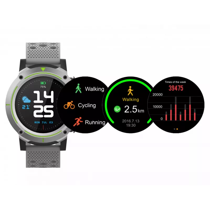 Denver SW-510 Smartwatch GPS, 1,3" ecrã tátil, cinzento
