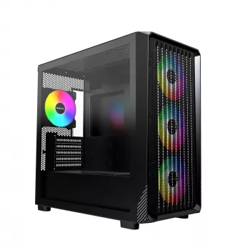 Caixa de PC Micro Tower Montech X5M (B) – Micro-ATX/Mini-ITX, 3x120mm à frente, 1x120mm atrás, suporta fontes de alimentação ATX, 2x3,5 polegadas + 4x2,5 polegadas, preto