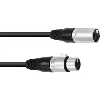 Cabo de ligação XLR Omnitronic 30220768 — 1× conector macho XLR 5 pinos para 1× conector fêmea XLR 5 pinos, 3 m