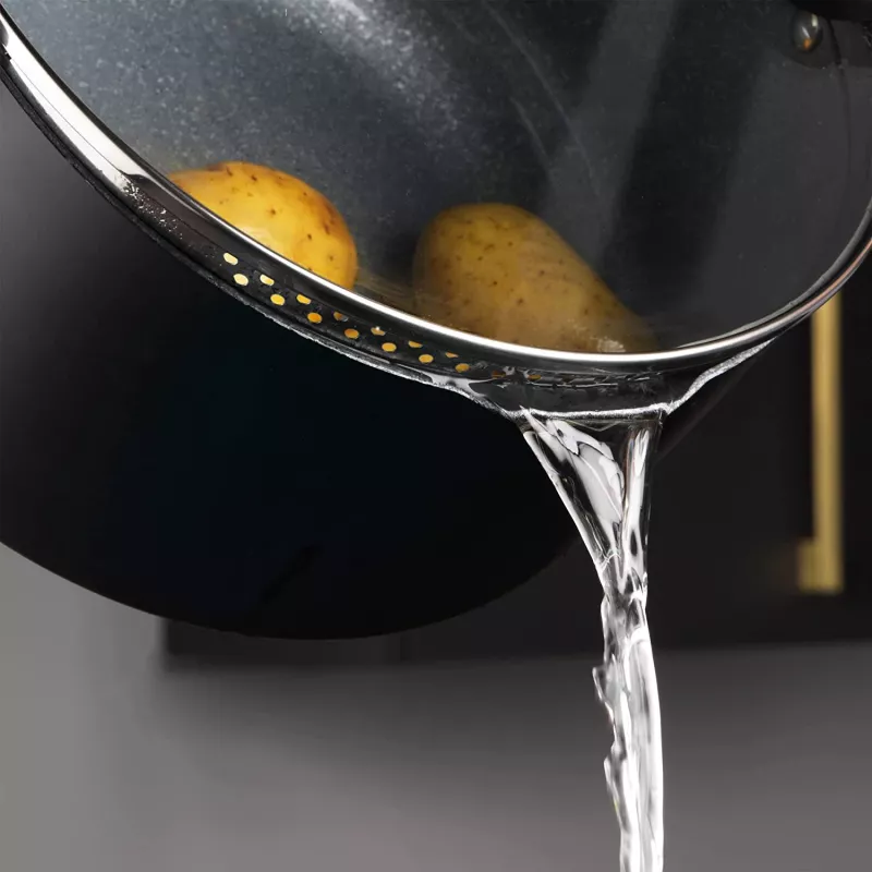 Conjunto de panelas Russell Hobbs RH01840EU7 – 4 peças empilháveis, marmorizado metálico