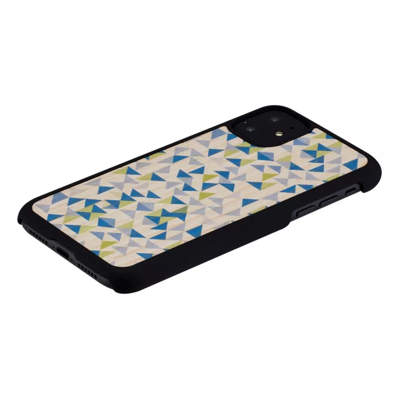 Capa para telemóvel man and wood para iPhone 11 — triângulo azul sobre preto, capa rígida de proteção