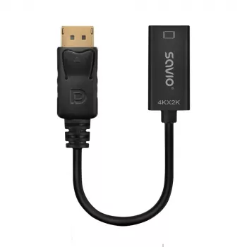 Adaptador Savio DisplayPort (macho) v1.2 - HDMI A (fêmea) v1.4, 4K, AK-62