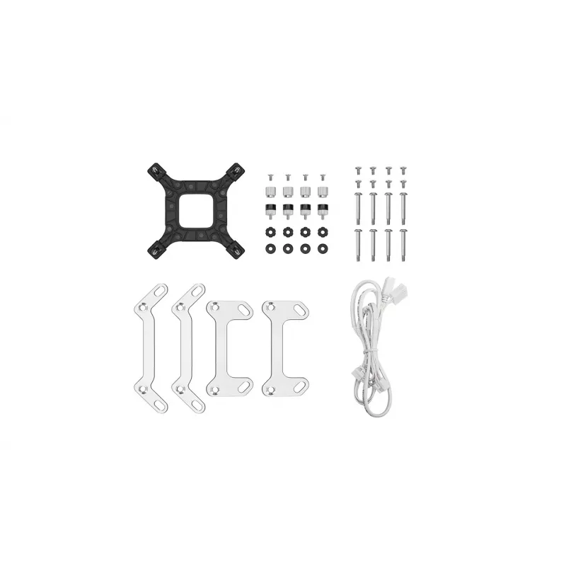 Refrigeração líquida All-in-One DeepCool LT240 White — radiador de 240 mm, 2 ventoinhas PWM de 120 mm (600–2400 rpm), tubos de 41 cm, para LGA1150