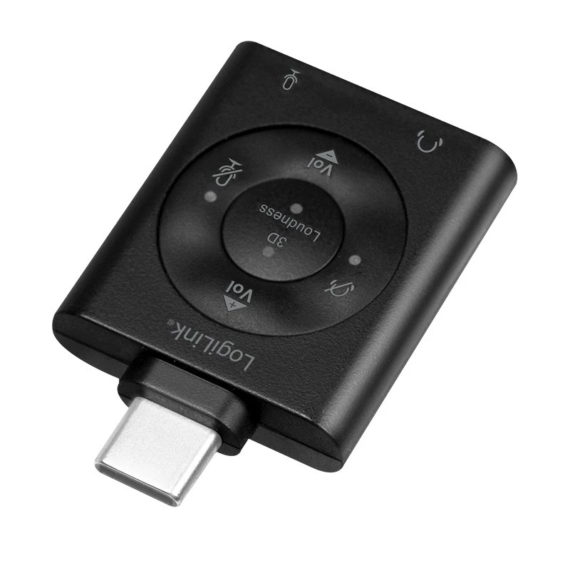 Adaptador de áudio USB3.2 USB-C/macho para 2x conector fêmea 3,5 mm 7.1