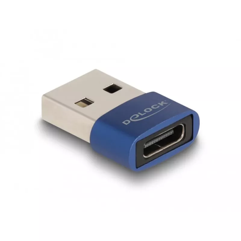 Adaptador DeLOCK USB 2.0 USB Type-A macho para USB Type-C fêmea azul