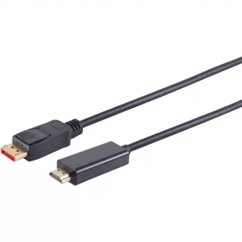 Adaptador de cabo de vídeo S/CONN 10-71075 10 m DisplayPort HDMI Type-A preto