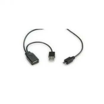 Cabo em Y USB 2.0 ROLINE - 2x Type-A (M / F) - Micro B M - 1m - blindado - USB 2.0 Type Micro B - 1 mm (19.08.1009)