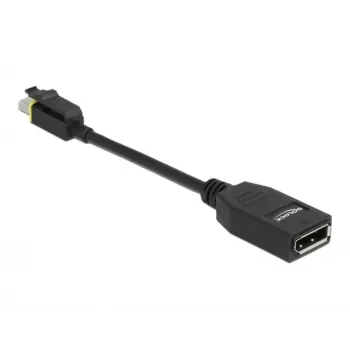DeLOCK - Adaptador DisplayPort - Mini DisplayPort (M) com bloqueio para DisplayPort (F) - DisplayPort 1.4 - 15 cm - sem halogéneos, suporte 8K - Preto (65978)