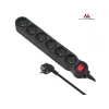 Extensão elétrica Maclean MCE188 5m 6 tomadas interior preto