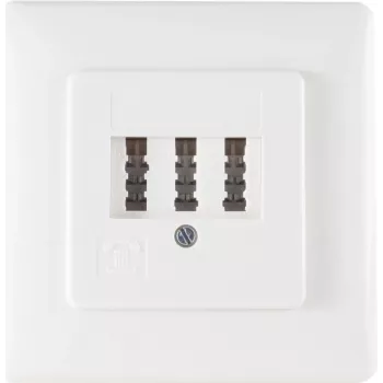 Tomada de ligação telefónica TAE NF/F ShiverPeaks 74051W — moldura metálica, modelo 74051W
