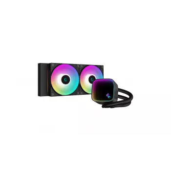 DeepCool LS520 SE AIO refrigeração líquida para CPU, 2 x 120 mm, ARGB, preto
